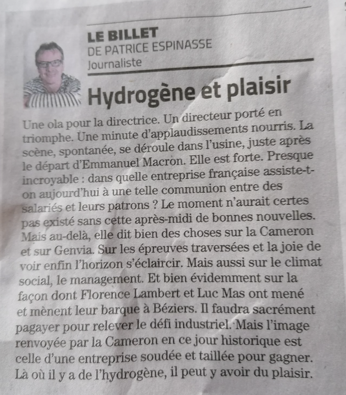 Management porteur de sens hydrogène et plaisir